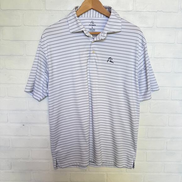 Rhoback Other - Rhoback Blue Striped Men's Polo Short Sleeve Performance Golf Shirt sz L